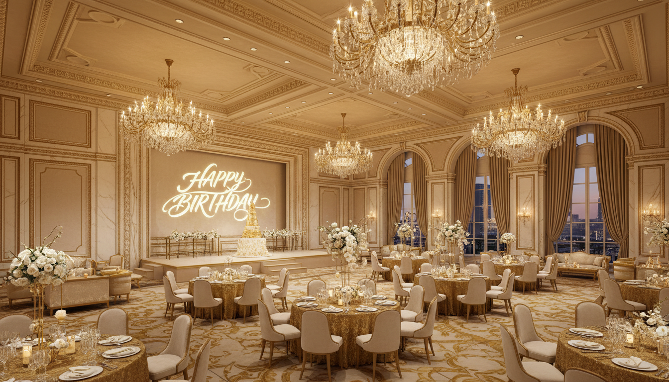 Birthday theme decorations Abu Dhabi event hall