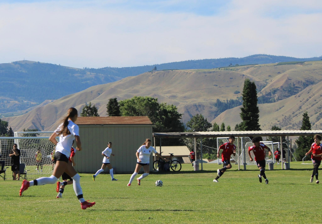 Youth soccer game in Wenatchee