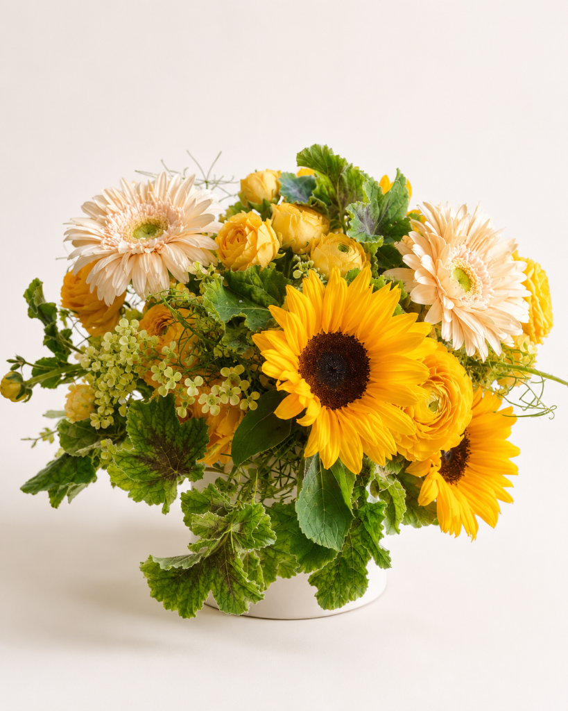 standard: Golden Hour – Sunflower Arrangement — yellow birthday best-selling flower arrangement delivered same-day in Las Vegas NV | Bud Weismiller Flowers