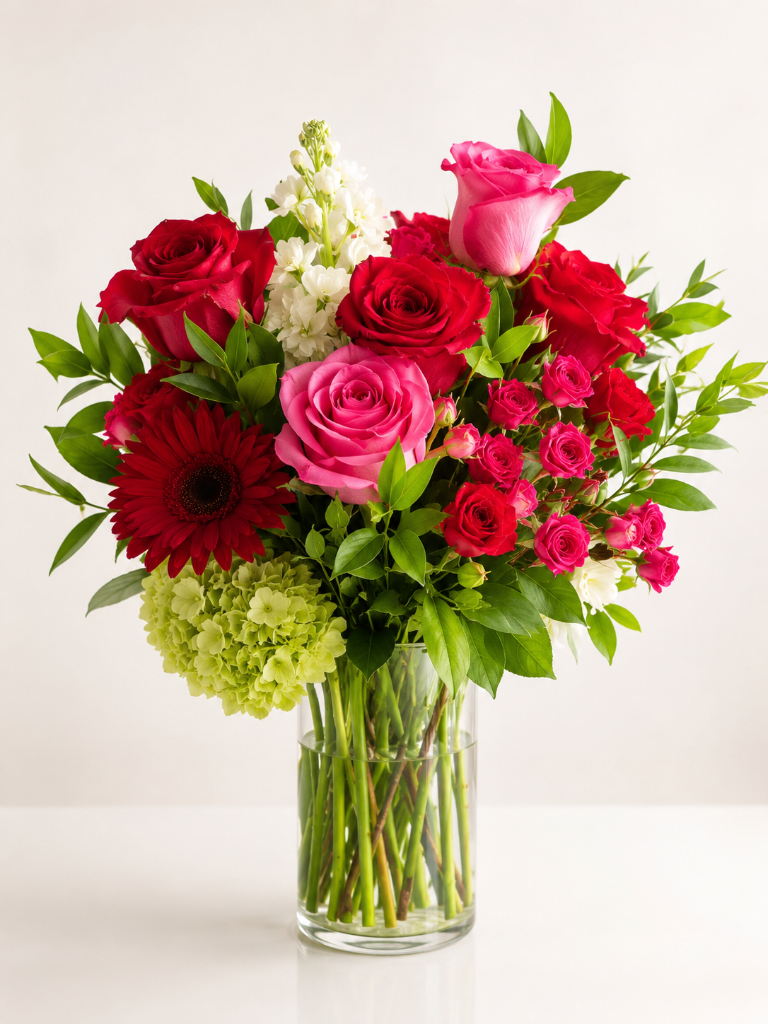 standard: Crimson & Roses – Red Rose Bouquet — red romantic rose bouquet delivered same-day in Las Vegas NV | Bud Weismiller Flowers