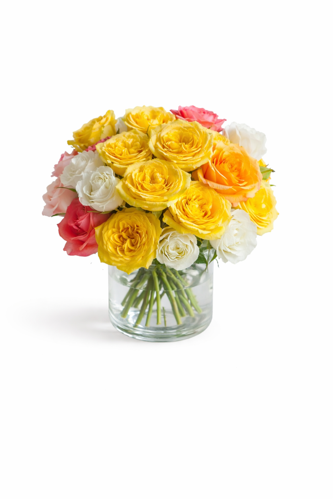 Vegas Rose Fiesta Bowl — Standard size handmade pink birthday rose bouquet for same-day flower delivery in Las Vegas, Henderson & Summerlin NV | Bud Weismiller Flowers
