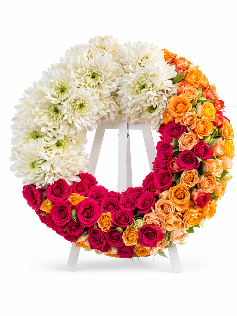 standard: Las Vegas Tribute Wreath — white sympathy sympathy flower arrangement delivered same-day in Las Vegas NV | Bud Weismiller Flowers