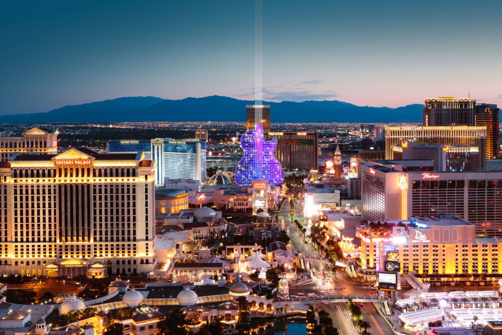 Las Vegas Strip at night — same-day flower delivery to Strip hotels | Bud Weismiller