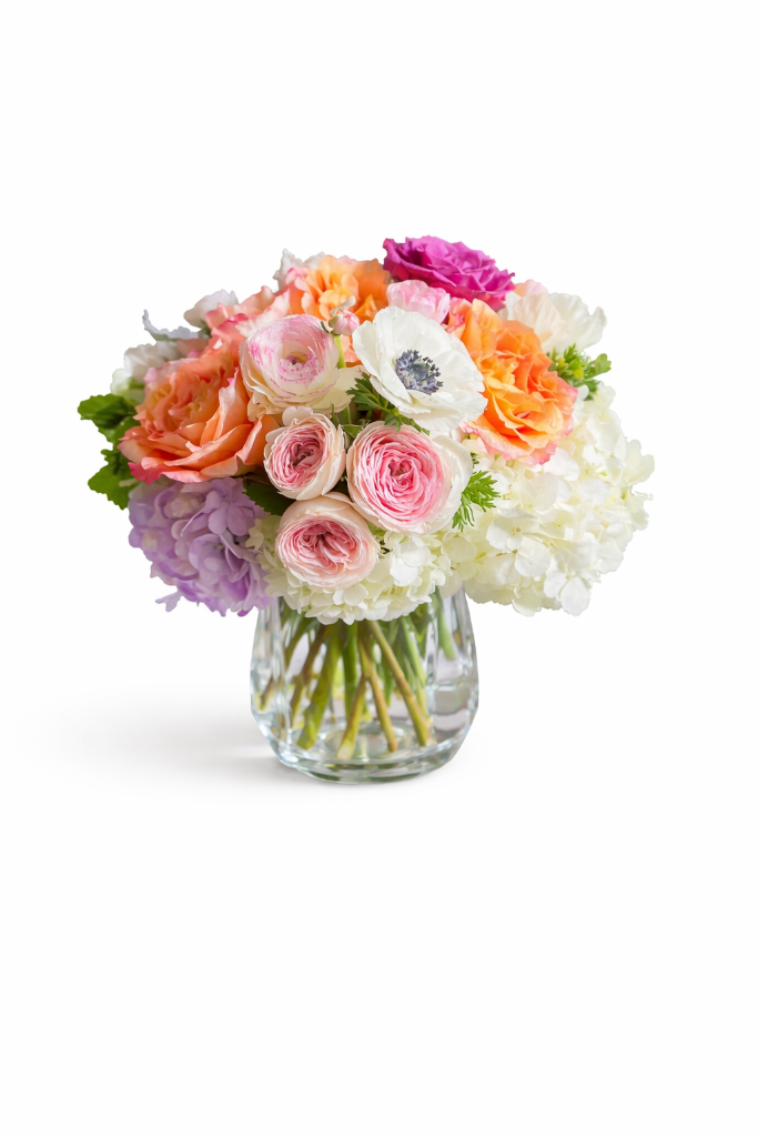 standard: Las Vegas Hydrangea Dream — pink anniversary luxury flower arrangement delivered same-day in Las Vegas NV | Bud Weismiller Flowers