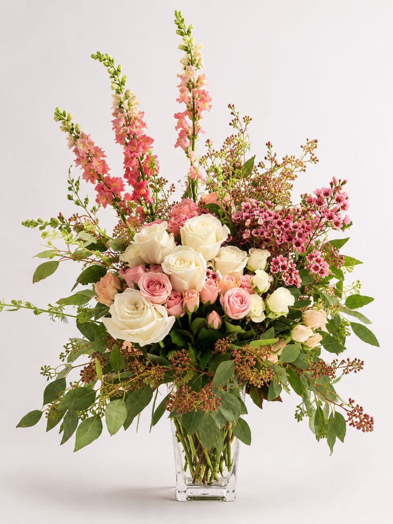 standard: Garden Grandeur – Luxury Large Flower Arrangement — white anniversary luxury flower arrangement delivered same-day in Las Vegas NV | Bud Weismiller Flowers