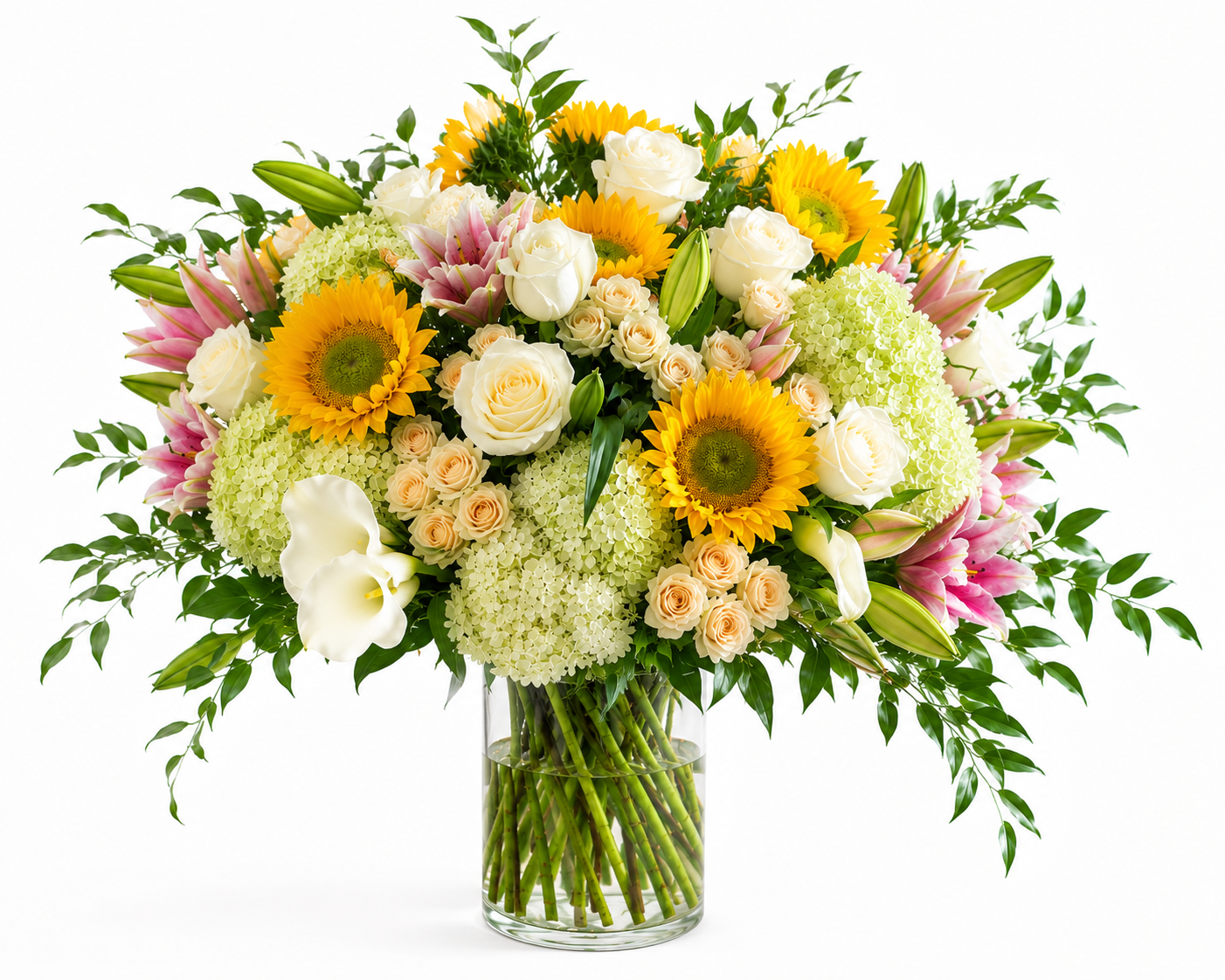 standard: Dignified and serene custom sympathy arrangement with white and pastel flowers for respectful delivery across Las Vegas.
