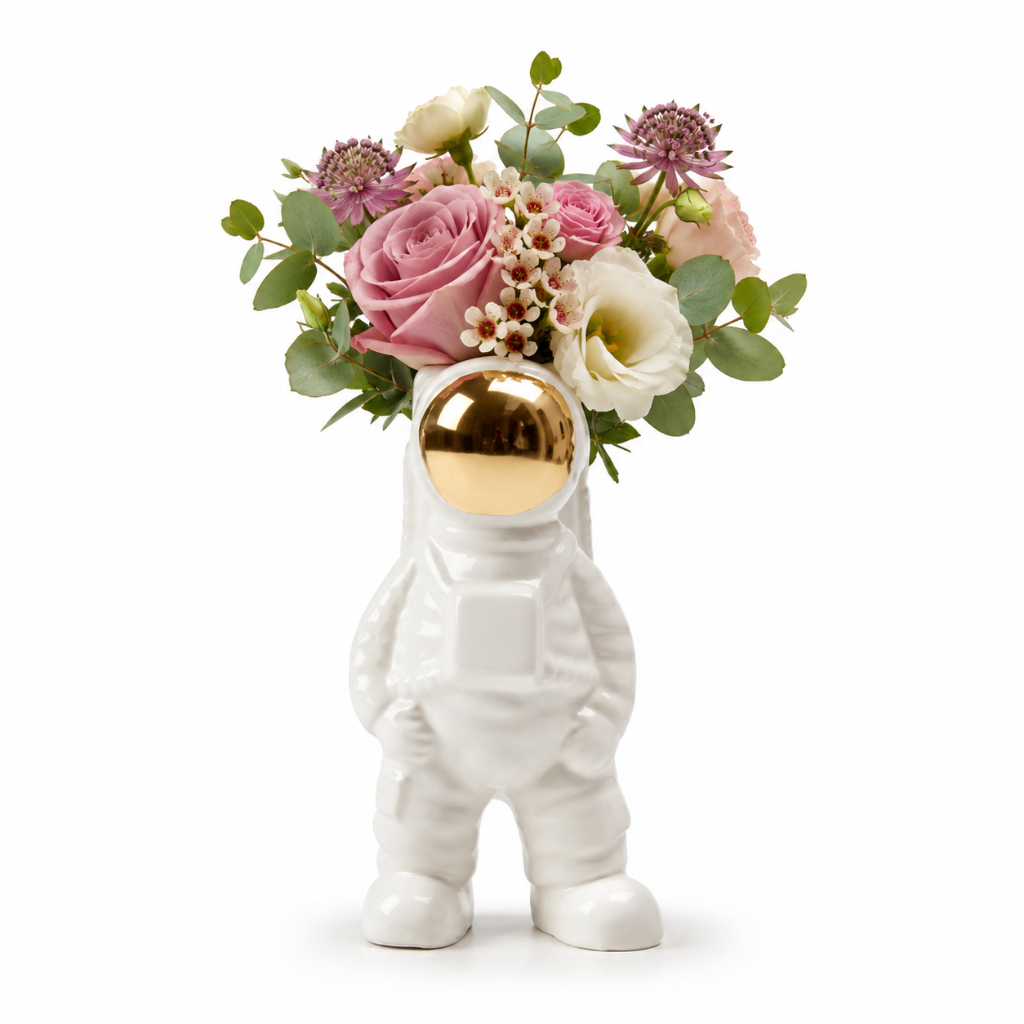 standard: Cosmic Blush Astronaut | Las Vegas Delivery — pink birthday best-selling flower arrangement delivered same-day in Las Vegas NV | Bud Weismiller Flowers