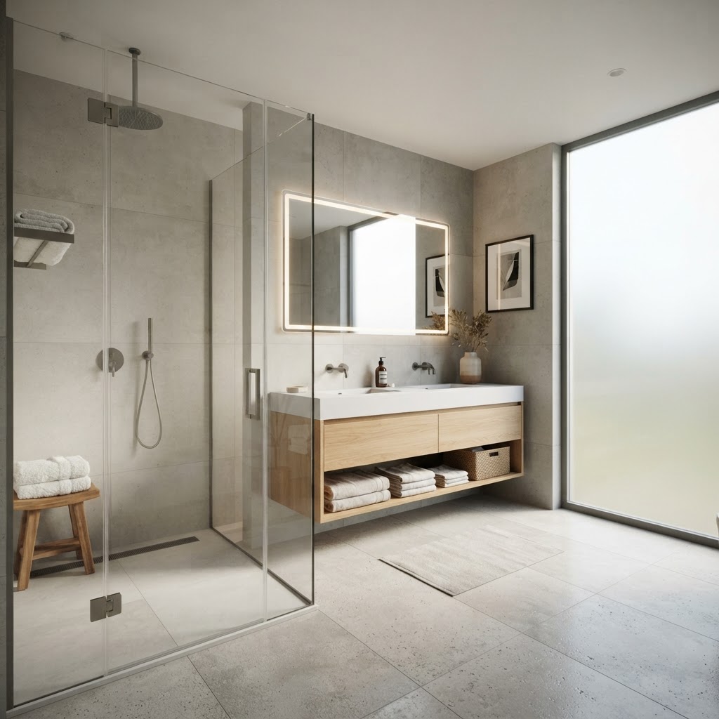 Modern Minimalist Master Bath