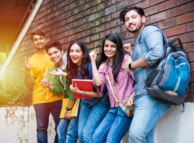 Students at college campus