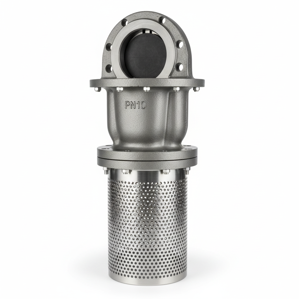 Viscoreg Large Flanged Foot Valve – PN10, Cast Iron, DN350–DN600