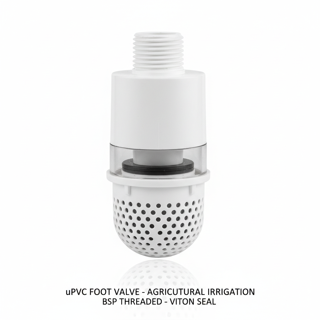 Viscoreg uPVC Foot Valve – PN10, Threaded BSP, Pool & Irrigation, DN25–DN100