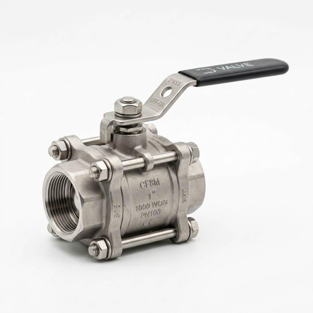 2-Piece Full Bore Ball Valve – SS316/CF8M, Screwed BSP, Lockable, 1000 WOG