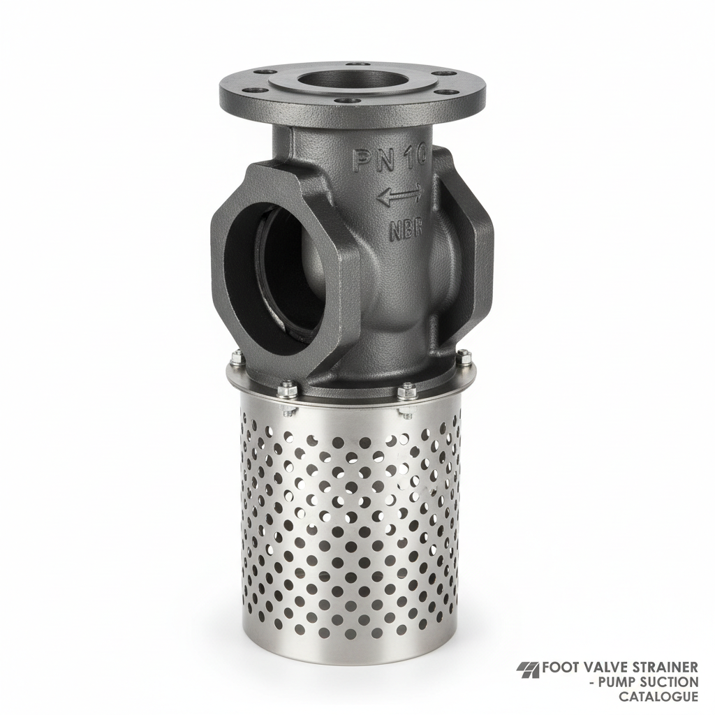 Viscoreg Flanged Foot Valve with Strainer – PN10, Cast Iron, DN40–DN300