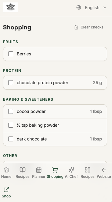 Shopping List