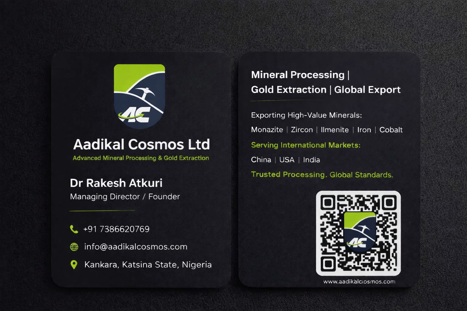 Aadikal Cosmos Ltd Business Card