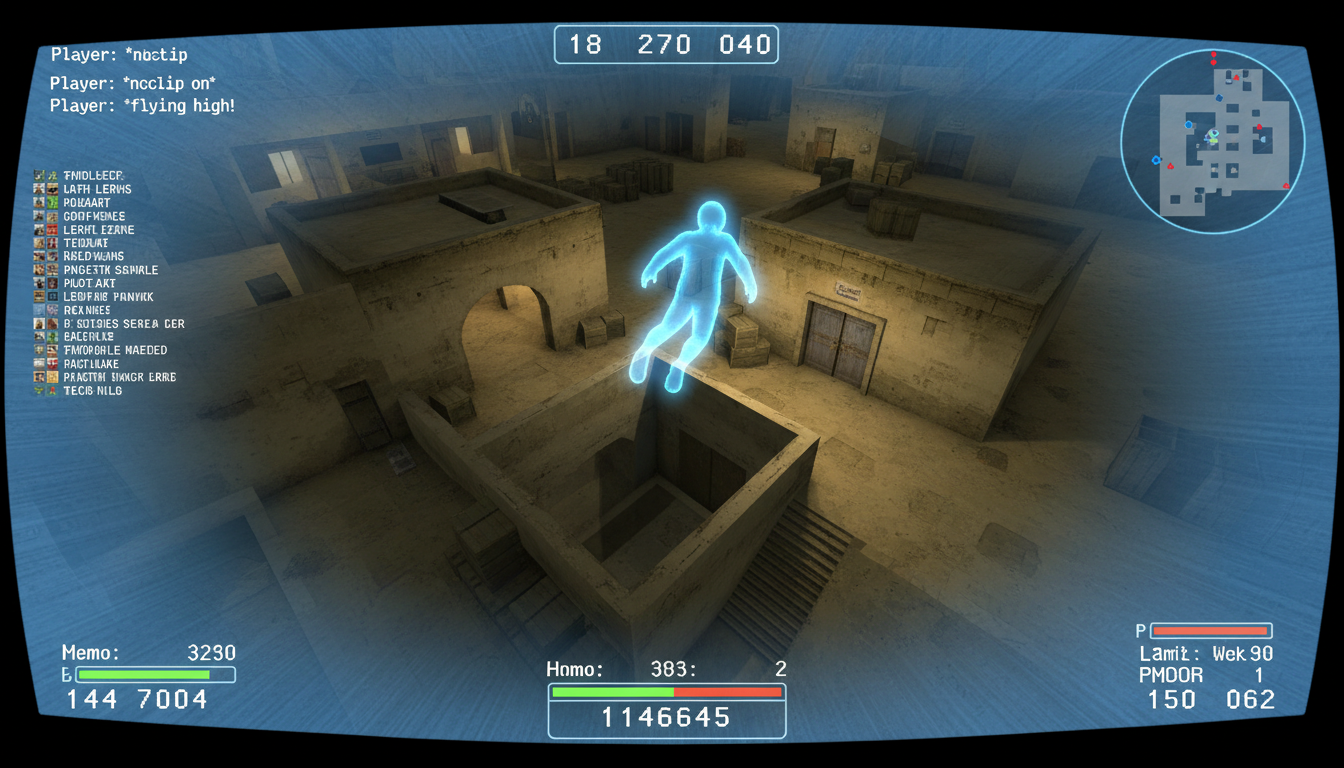 Voando sobre Dust2 com noclip