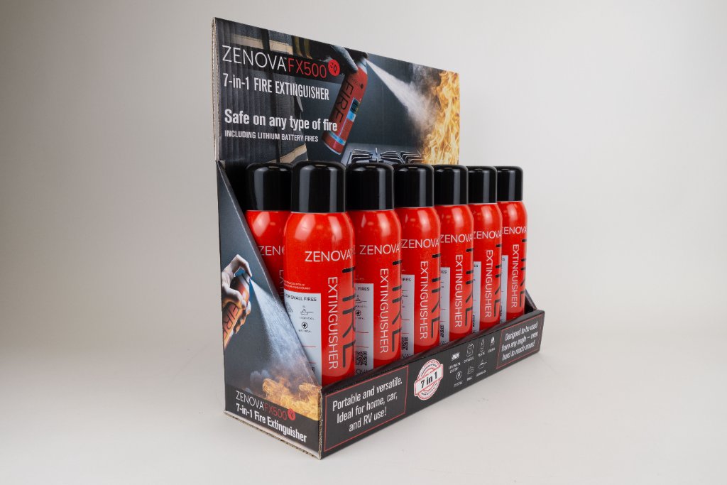 Zenova FX500 POP display with 8 units