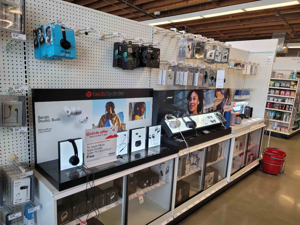 Beats by Dr. Dre pegboard display with Target Circle offer
