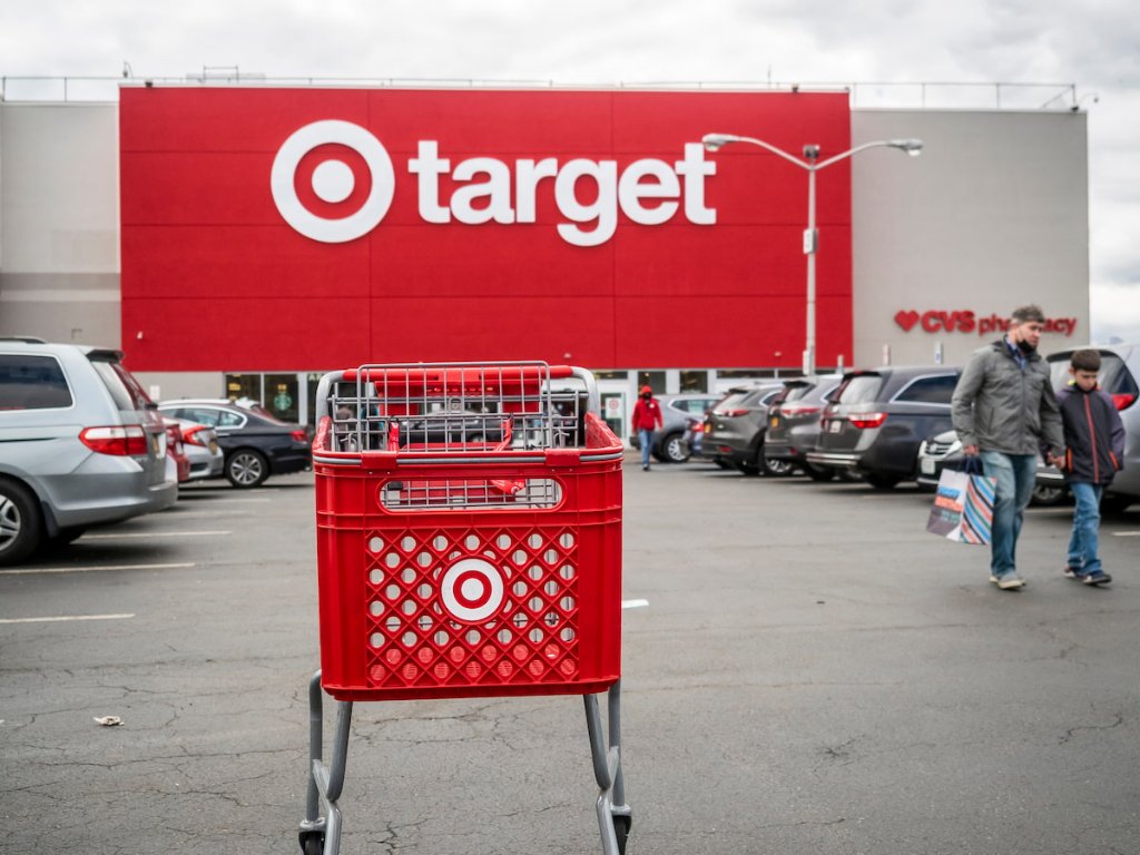 Target shopping cart in parking lot