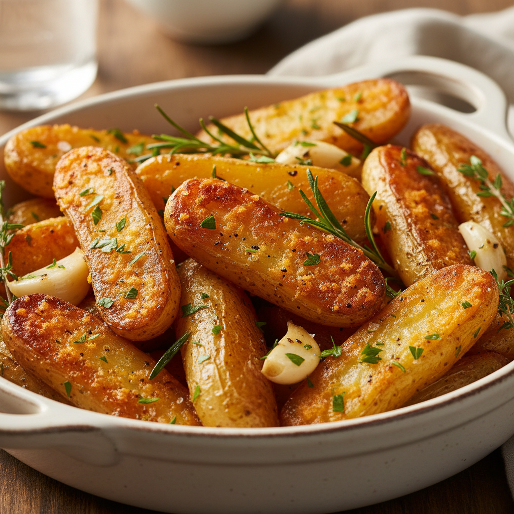 Roasted Fingerling Potatoes with Herbs & Garlic