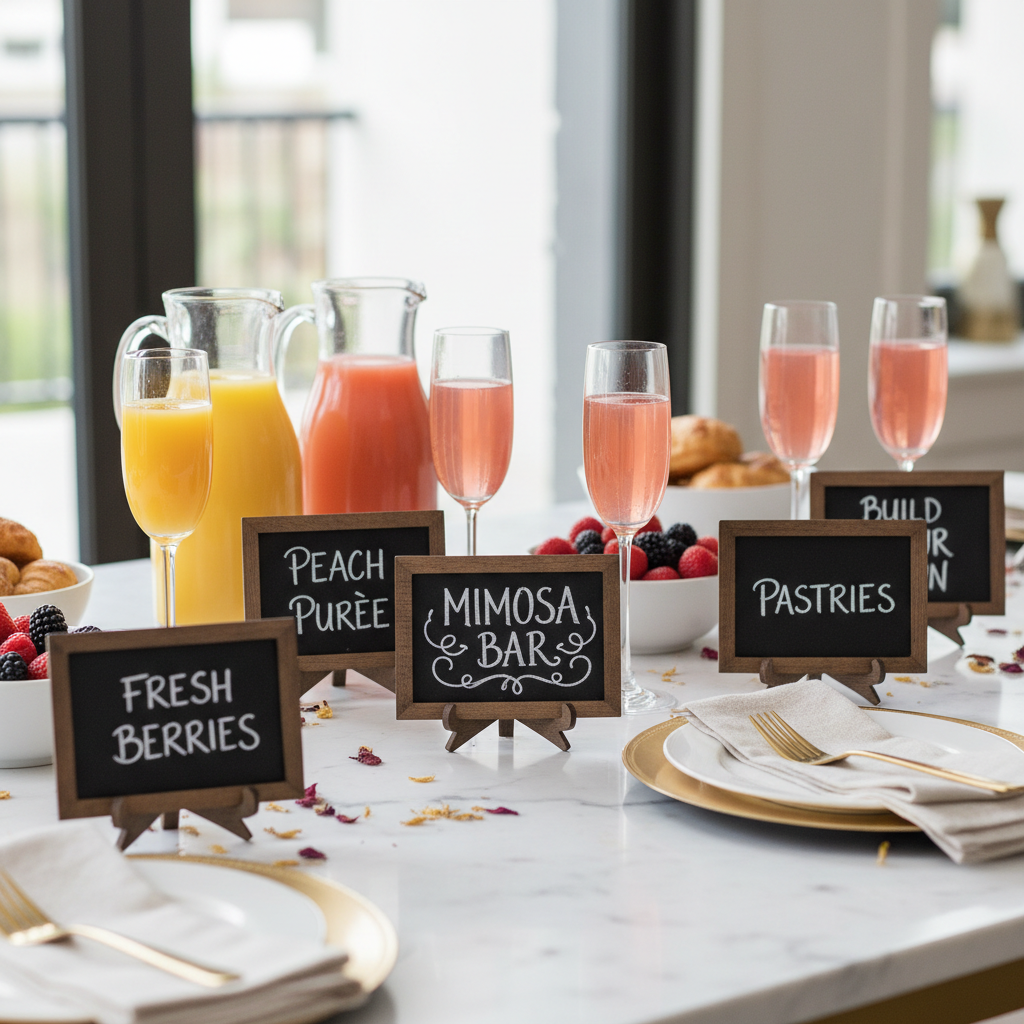 Mini Chalkboard Signs — 24 Pack with Wooden Stands