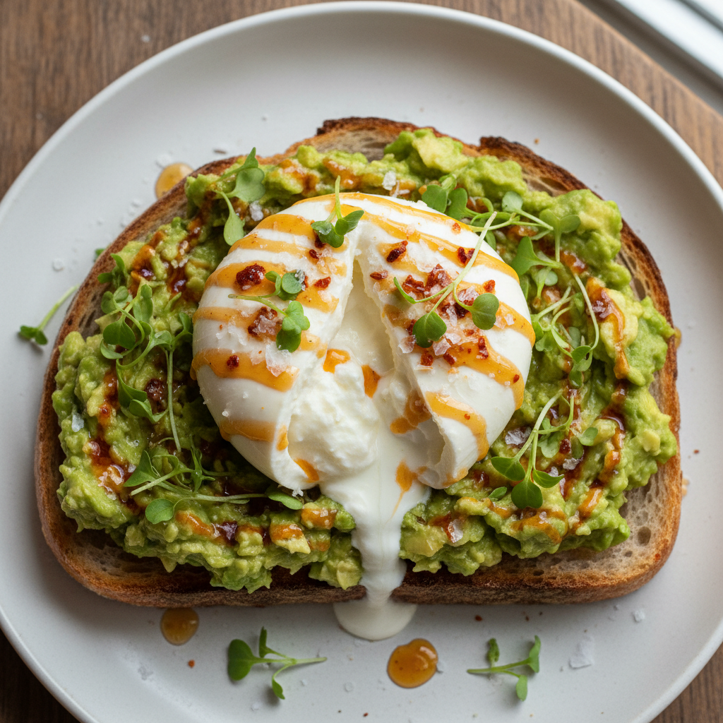 Smashed Avocado & Burrata Toast with Chili Honey
