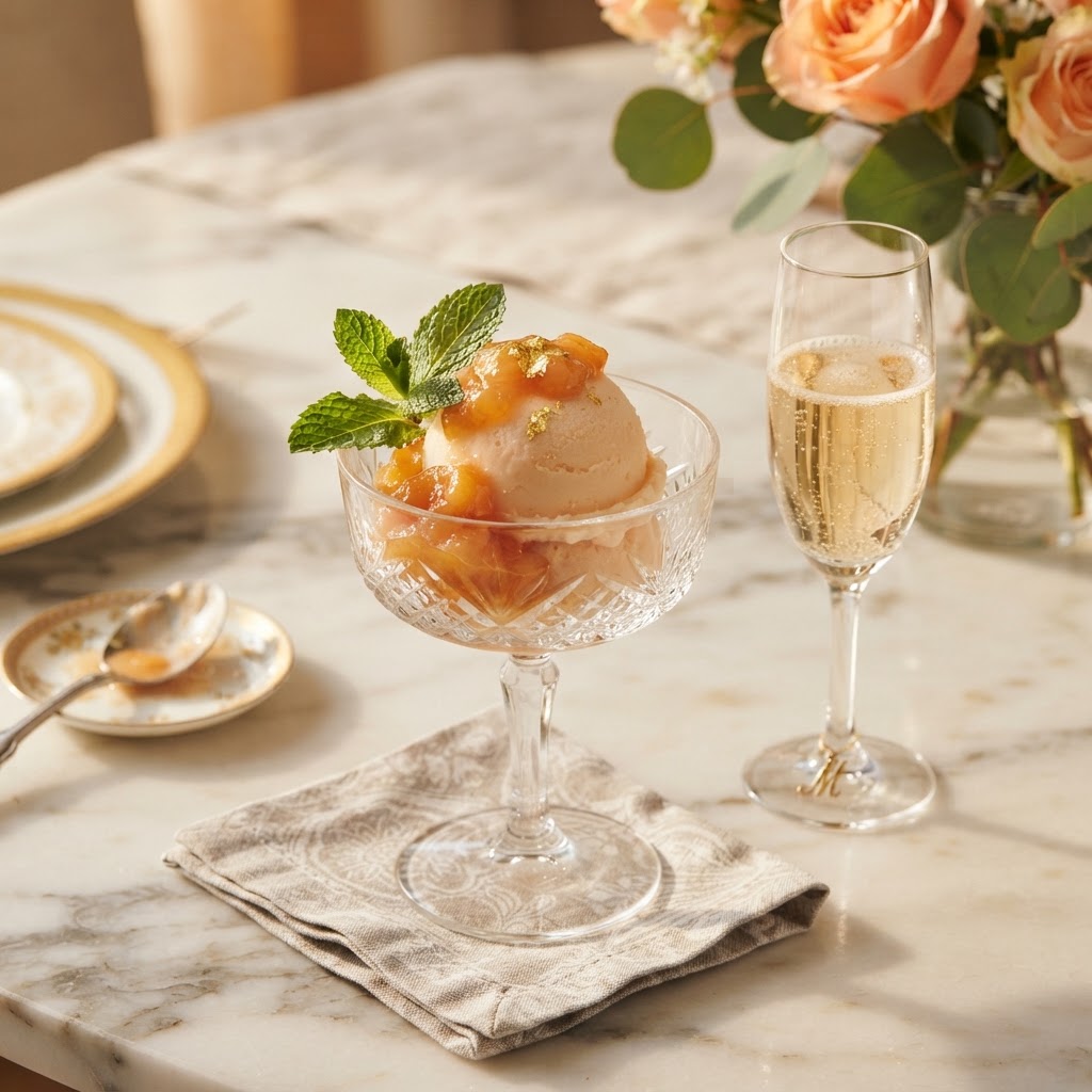 Gelato al Moscato d'Asti con Pesche