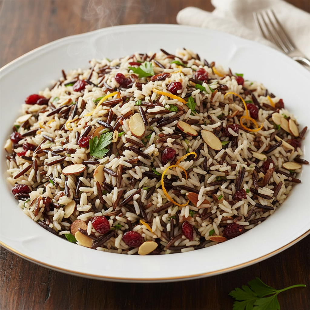 Wild Rice Pilaf with Toasted Almonds & Cranberries