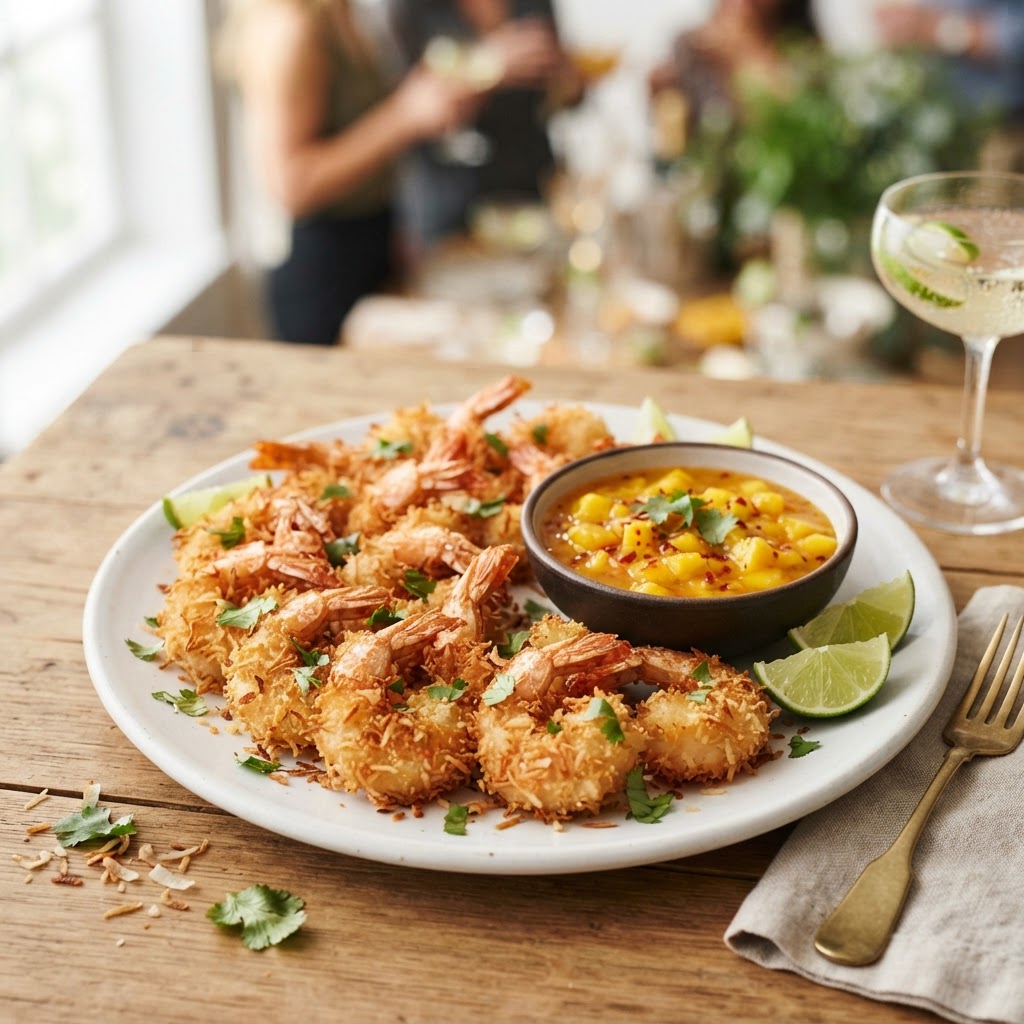 Coconut Shrimp with Mango Chili Dipping Sauce