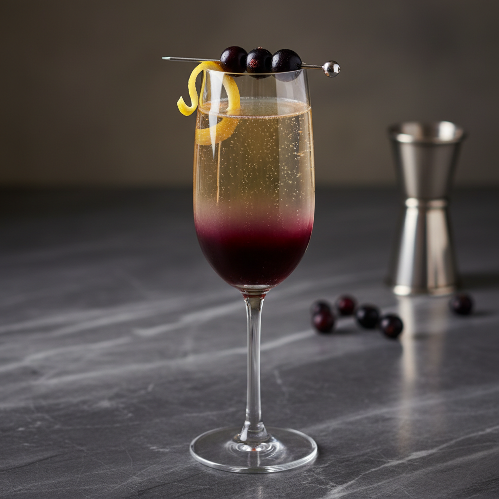 The Blackcurrant Crème de Cassis Champagne Mimosa