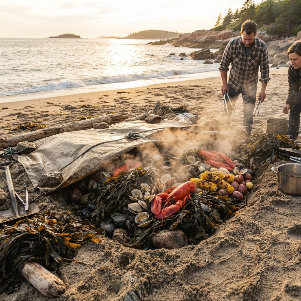 The New England Clambake: A Coastal Shore Dinner Tradition
