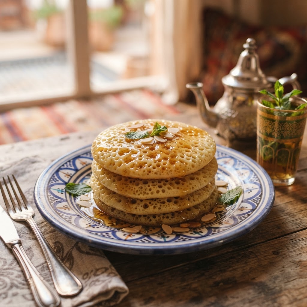 Baghrir: The Moroccan Thousand-Hole Semolina Pancakes Soaked in Honey Butter