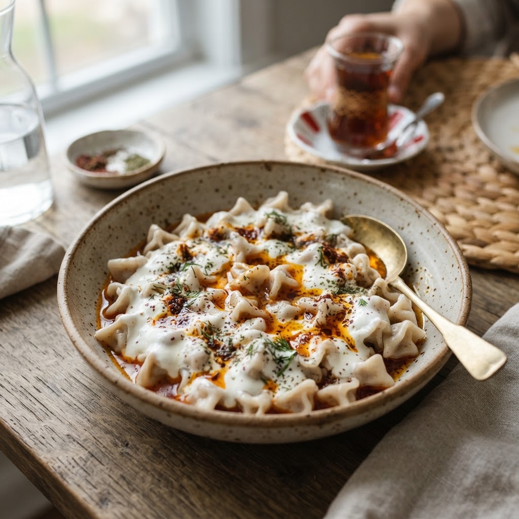 Turkish Manti with Yogurt-Garlic Sauce