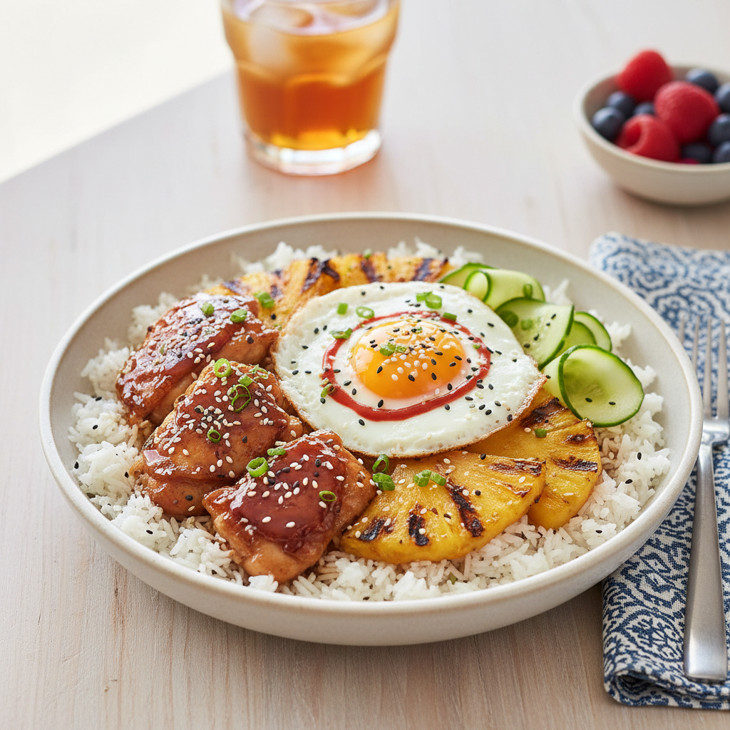 Pineapple Teriyaki Chicken Brunch Bowl