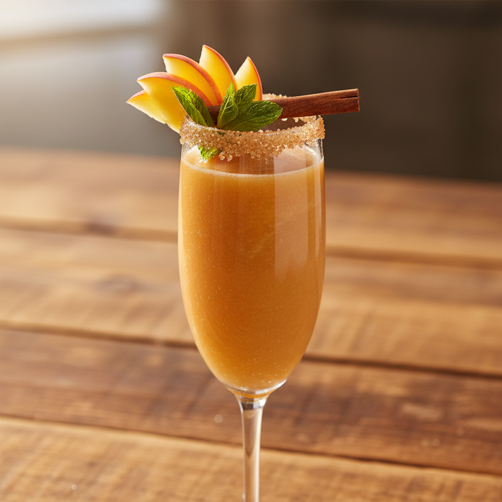 The Peach Bourbon Champagne Mimosa