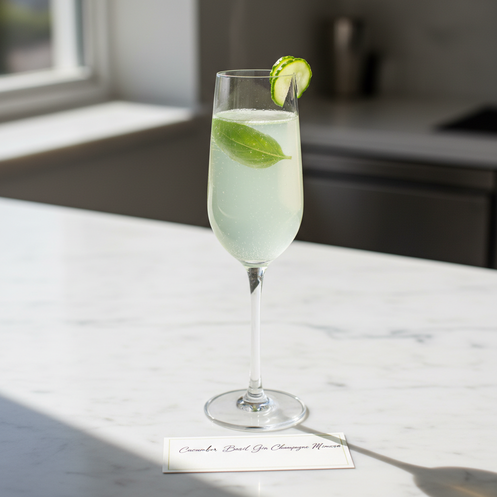 The Cucumber Basil Gin Champagne Mimosa