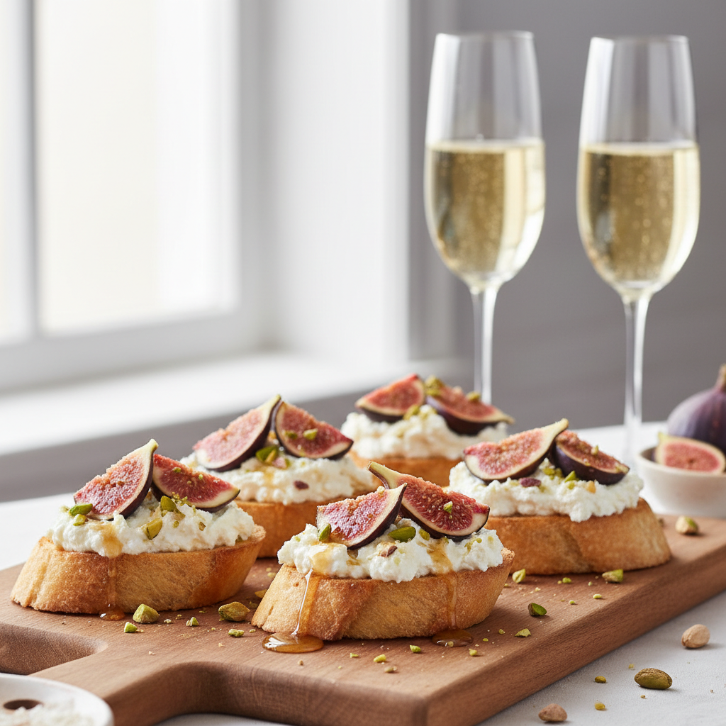 Fig & Honey Whipped Ricotta Bruschetta