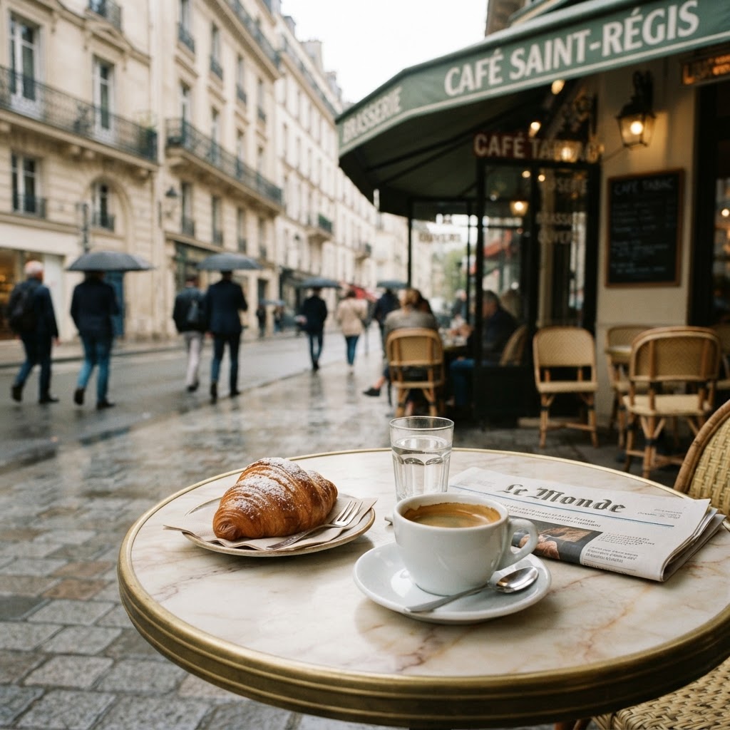 The Parisian Café Morning: Espresso, Croissant, and Café Culture