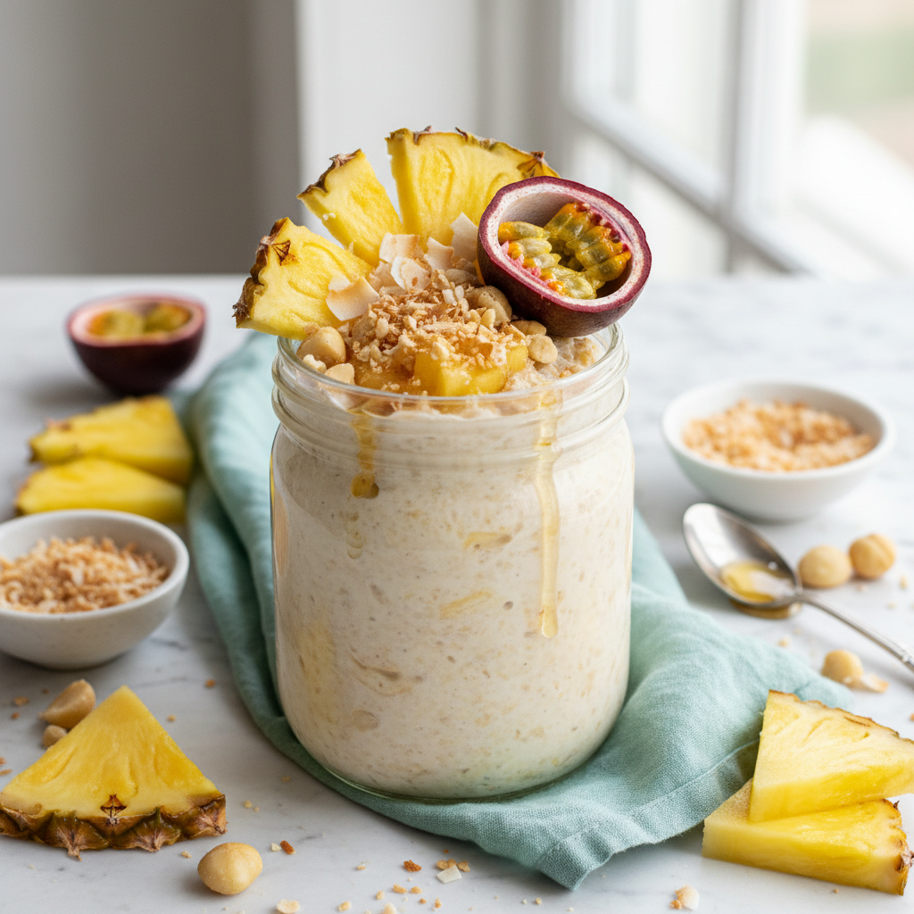 Pineapple Overnight Oats Tropical Bowl