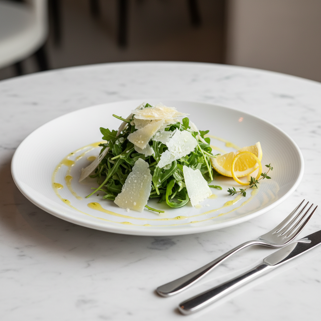 Arugula Salad with Shaved Parmesan & Lemon Vinaigrette