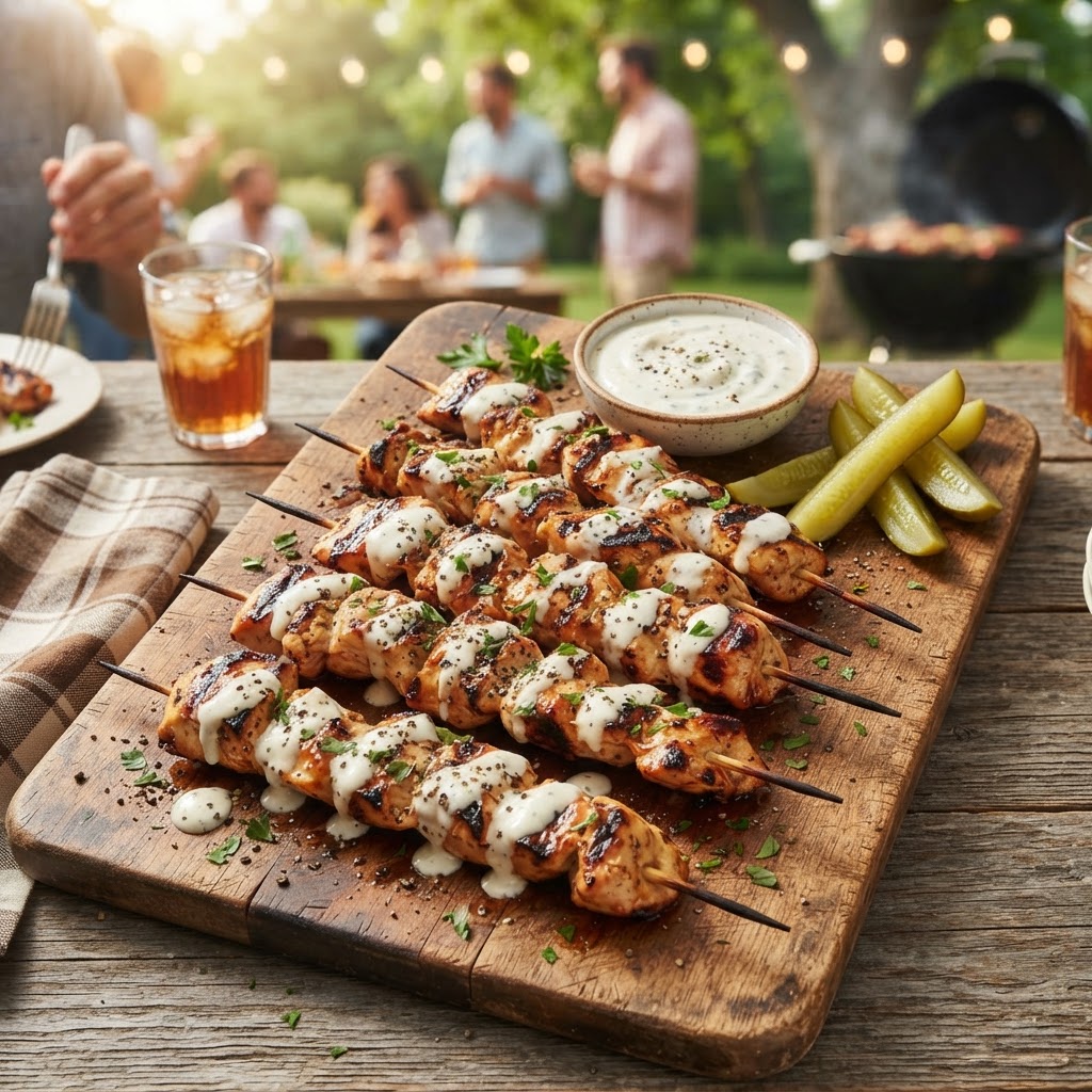 Alabama White BBQ Sauce Chicken Skewers