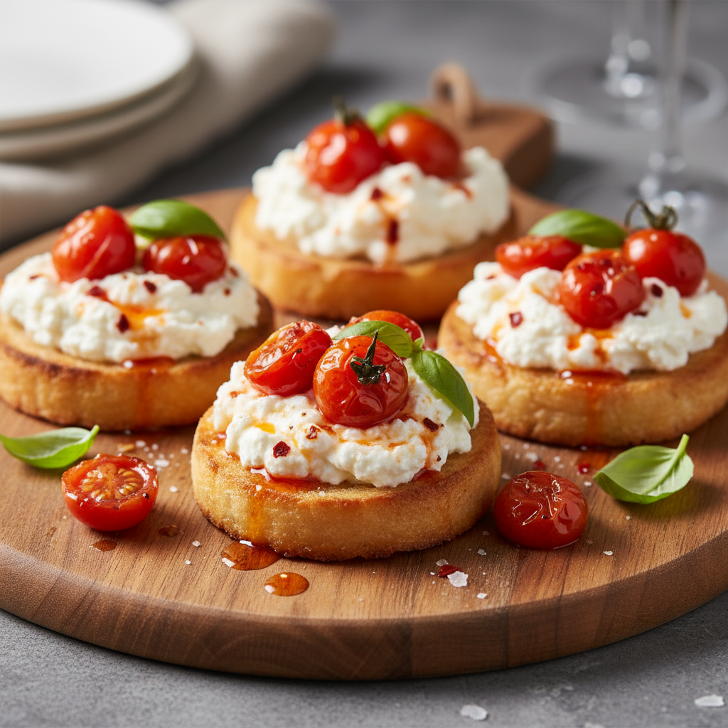 Whipped Ricotta Crostini with Roasted Tomatoes