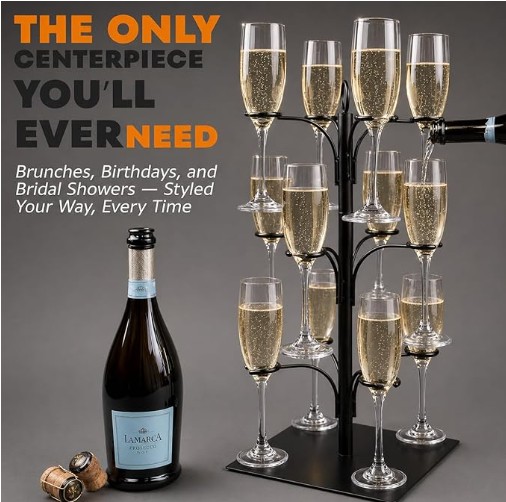 Ksestor 12-Glass Cocktail Tree Stand — Mimosa Bar Display Tower