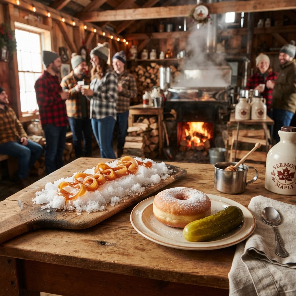 Vermont Maple Sugar on Snow: The New England Sugaring-Off Tradition with Donuts and Pickles