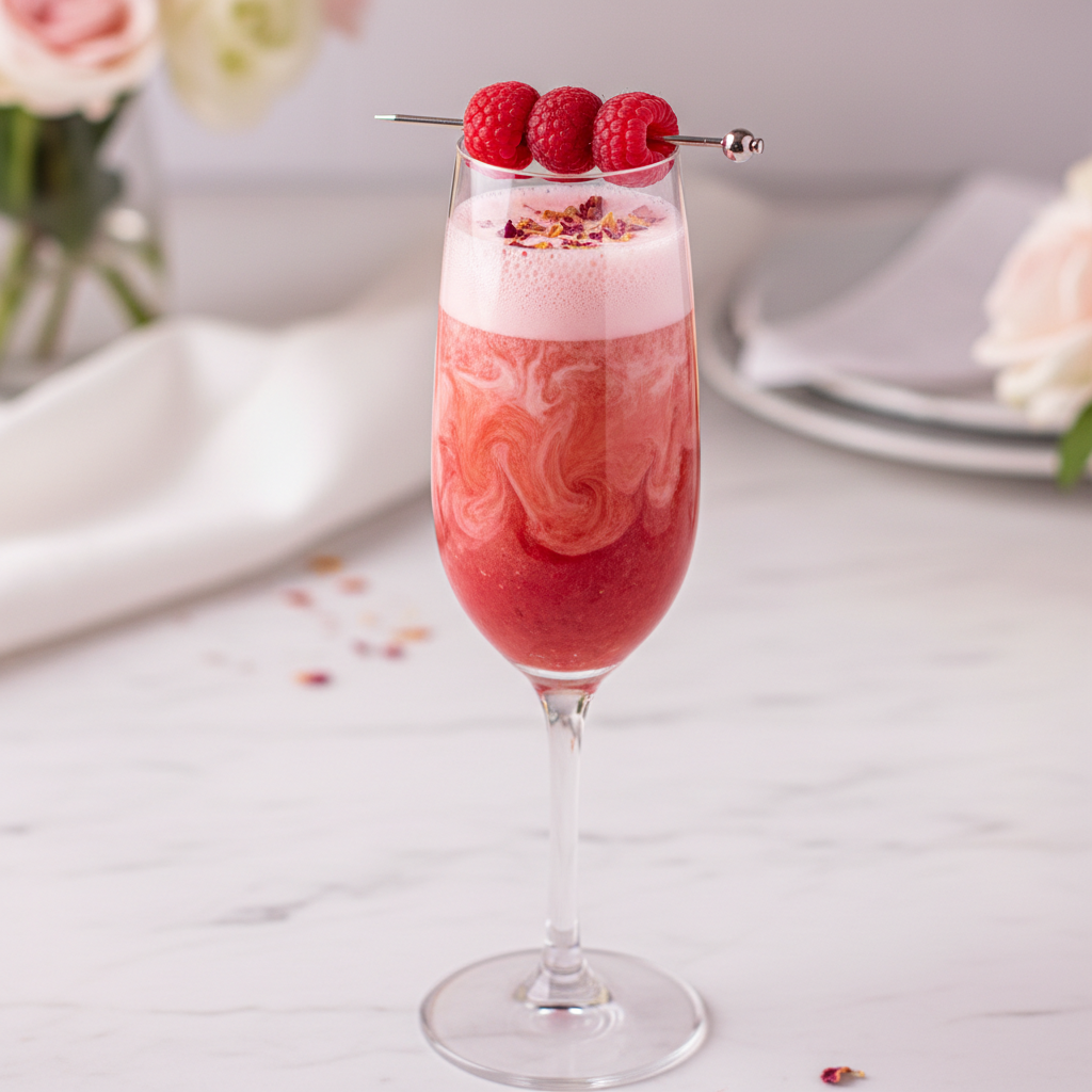 The Raspberry Lychee Rose Champagne Mimosa