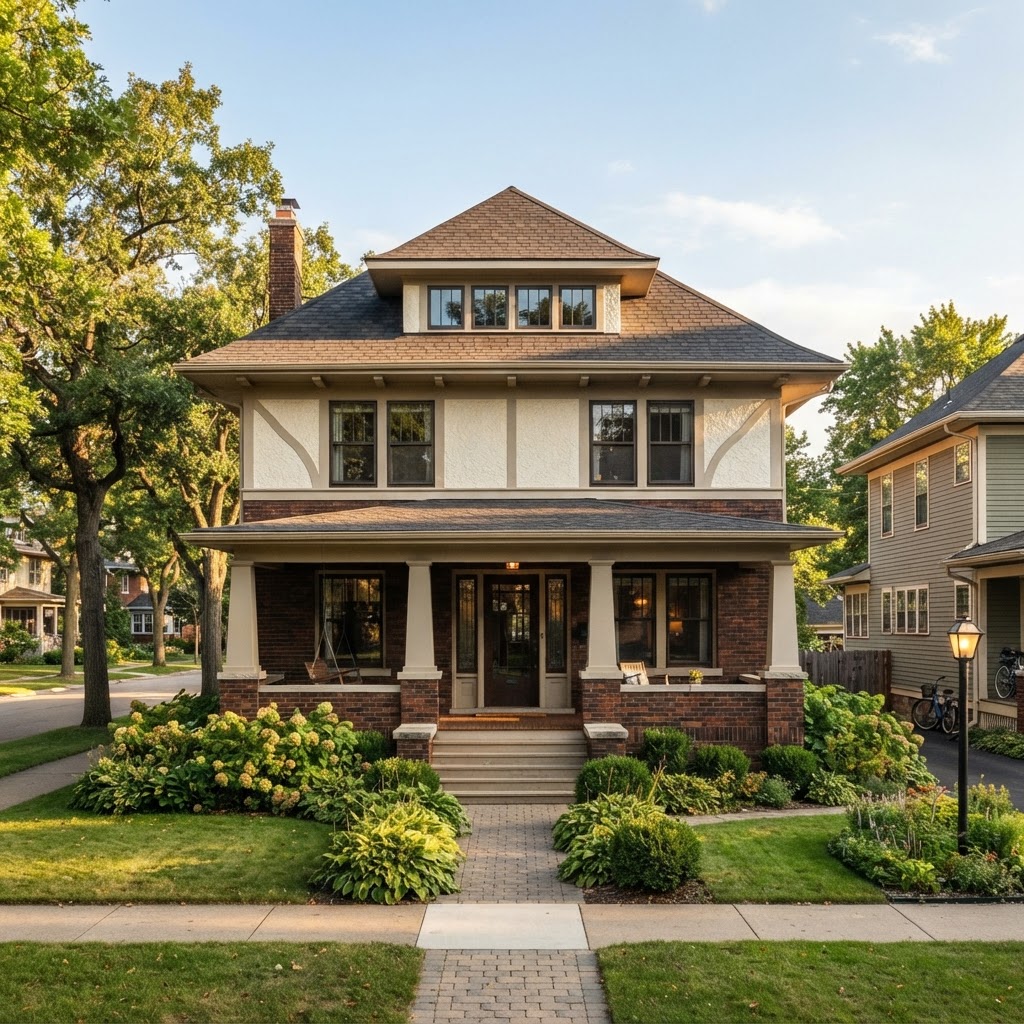 The American Foursquare: The Practical Prairie Box That Defined Early 20th-Century Suburbia