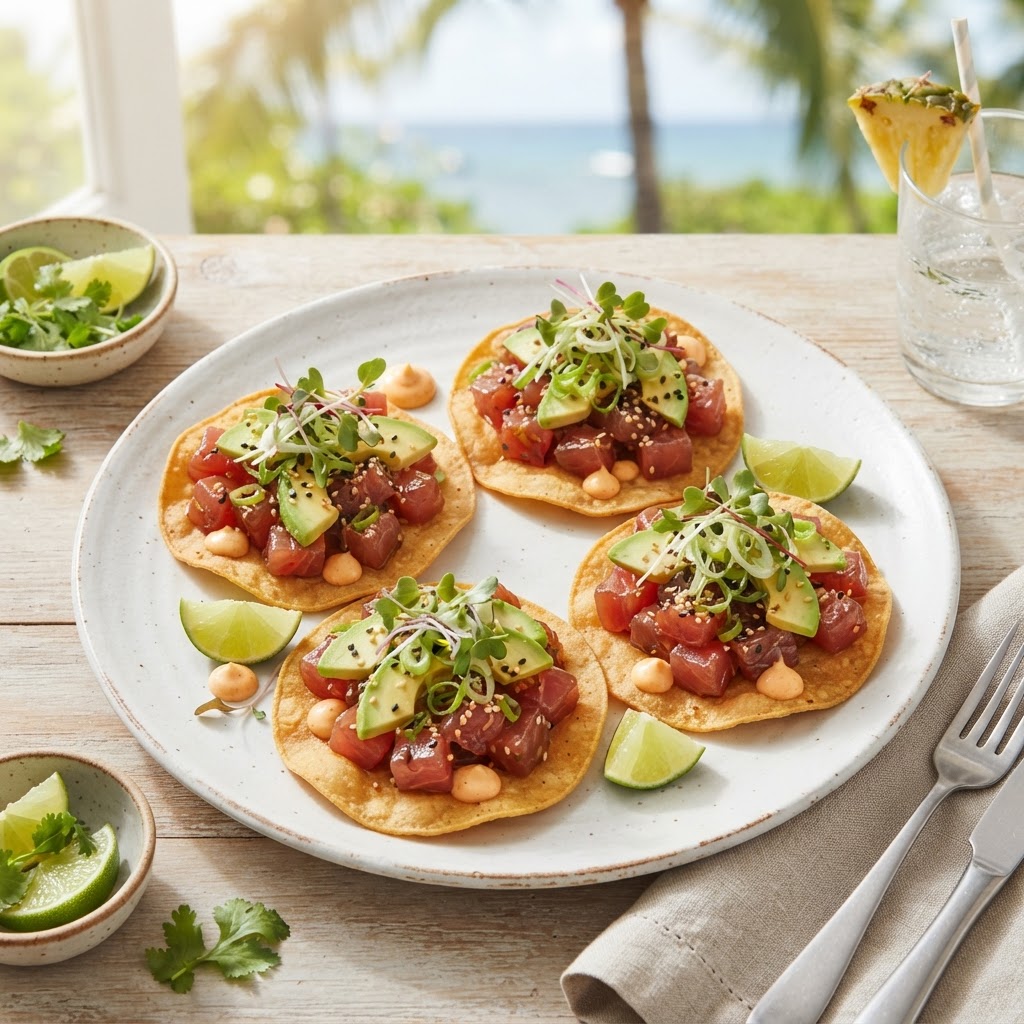 Hawaiian Ahi Poke Tostadas