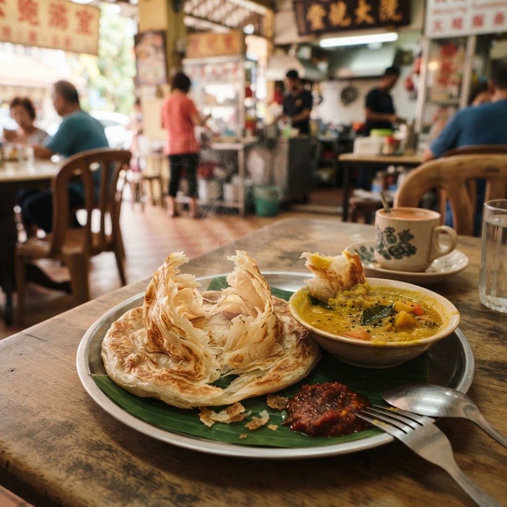 Malaysian Roti Canai with Dal: The Flaky Flatbread of the Kopitiam