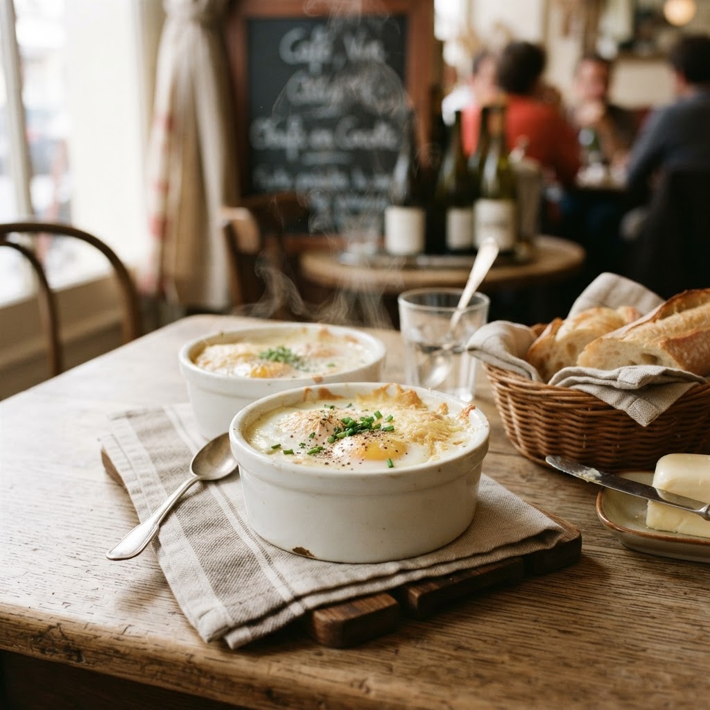 French Oeufs en Cocotte: The Cream-Baked Ramekin Eggs of Normandy's Dairy Country