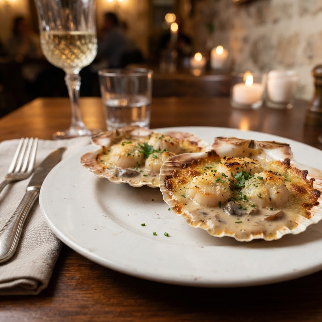 Coquilles Saint-Jacques Gratinée (French Scallop Gratin)